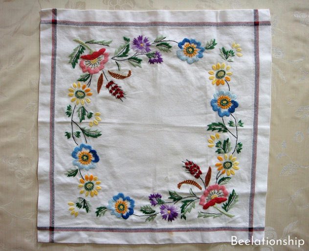 戸塚刺繍の花ふきん